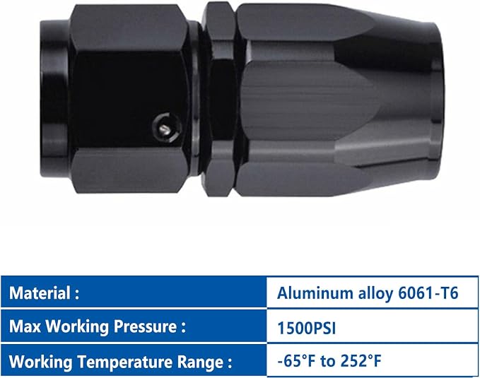 LokoCar 10AN Hose End Fitting 0° Straight Swivel - Image 3