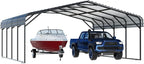 EBE 20' x 20' Outdoor Carport, Heavy Duty Metal Carports - Image 9
