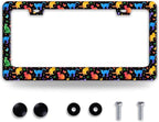 Colorful Cat License Plate Frame Cute Pet Butterfly License Plate Holder Funny by BRAGHRTED