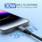 AGVEE 3ft Coiled Short USB to Lightning Charging Cable 3A Fast Charger Cord in - Image 2