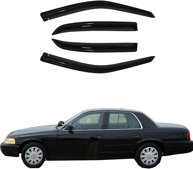 4pc Sun Rain Guards Window Visor Wind Deflector Compatible by GLDIFA