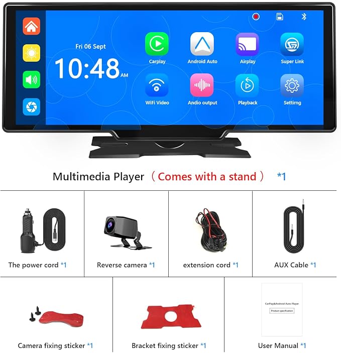 Portable Carplay Screen for Car 9.28" Carplay & Android Auto Car Touch Stereo - Image 9