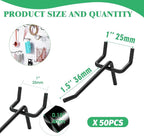 50Pcs 2"/5CM Pegboard Hooks Assortment Set, Metal Peg Board Hooks - Image 2