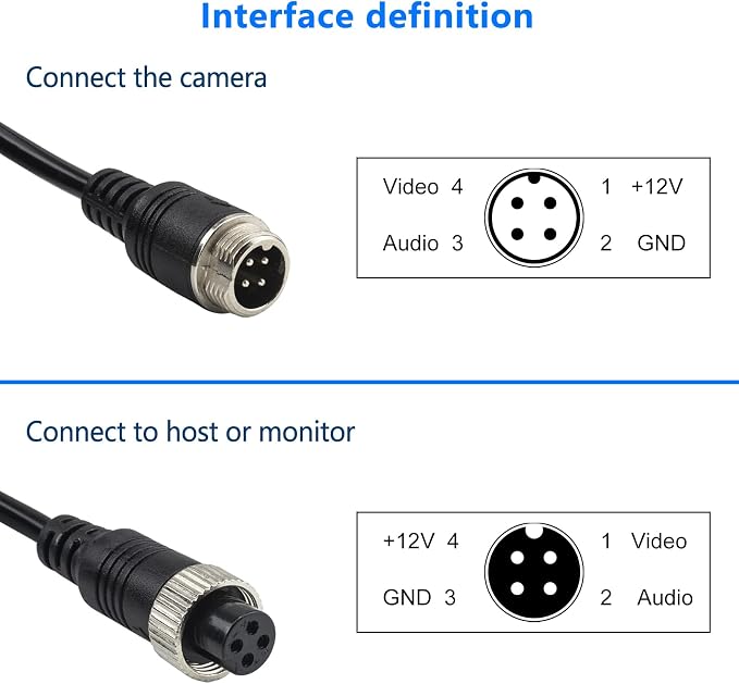 50FT Car 4-Pin Aviation Video Extension Cable，15m Car Video Extension Cable - Image 2