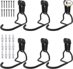 6 Pack Heavy Duty Bike Wall Mount Hooks by Unknown