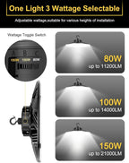 UFO LED High Bay Light, 150W/100W/80W Adjustable, 3000K/4000K/5000K Adjustable - Image 2
