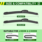 OEM Quality 20in + 19in Premium All-Season Windshield Wiper Blades - Image 2