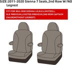 EKR Sienna Seat Covers for 2011-2020 Toyota Sienna L, 7 Seats, 2nd Row Captain - Image 2