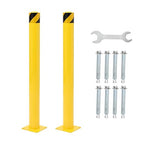 Safety Bollard 2 Packs, 48 Inch Height Steel Bollard Post by STANDWITHYOU