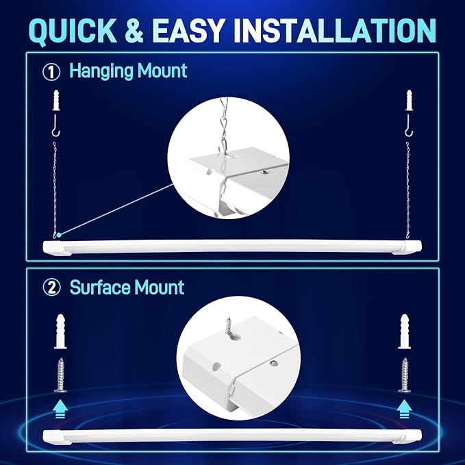hykolity 4 Pack 4FT Linkable LED Shop Light - Image 3