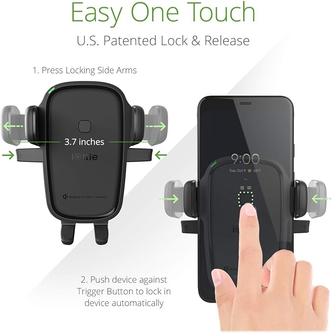 iOttie Car Charger Easy One Touch Wireless 2 Qi Charging CD Slot + Air Vent - Image 4