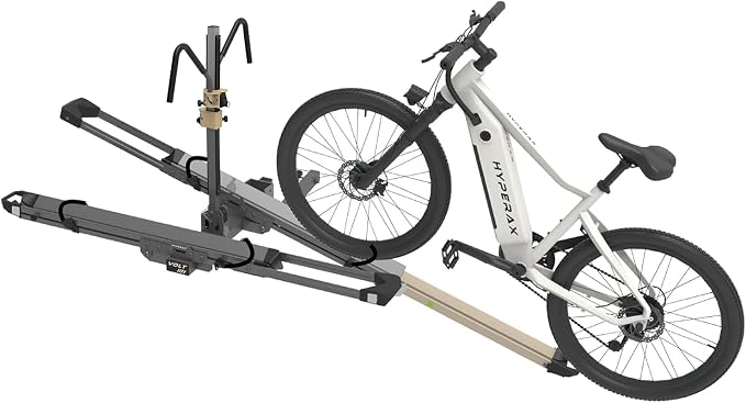 HYPERAX Patented Lift Assisted Volt Lift RV Rated Hitch Mounted 2 E Bike Rack by HYPERAX