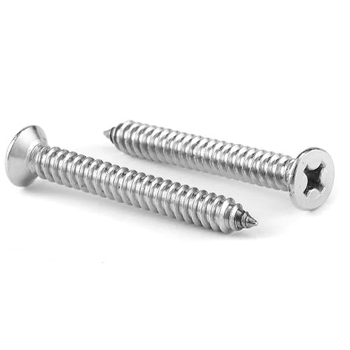 #12 x 1-1/2" Wood Screw 100Pcs 18-8 Stainless Steel Screws Flat Head Phillips by SGTZH