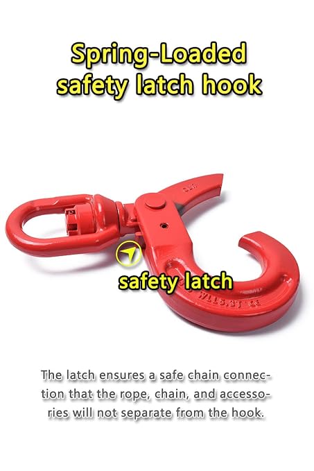 Swivel Self-Locking Hook 6944 lbs Grade 80 Swivel Self Locking Hook Heavy Duty - Image 5