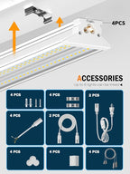 Upgrade Super Bright Hanging | Surface Mount 4' 10000LM 5000K 60W Linkable 4FT - Image 5
