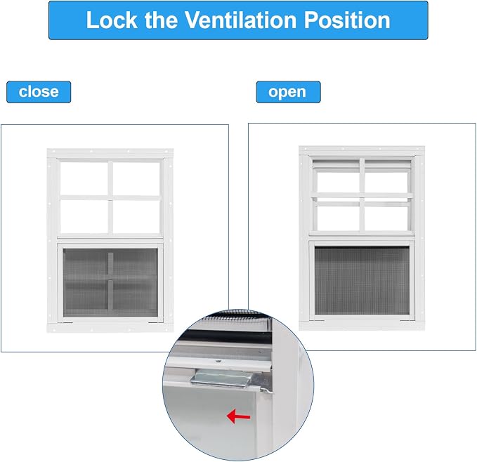 NeatiEase Upgraded Shed Windows 2 Pack, Chicken Coop - Image 5
