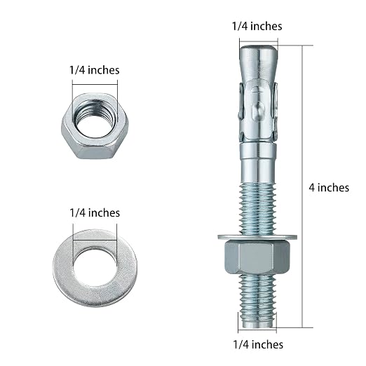 1/4x4" 100Pcs Inch Standard Fasteners - Image 2