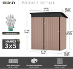 Aoxun 80 CU. FT Outdoor Storage Shed Waterproof Garden Metal Tool Shed - Image 4