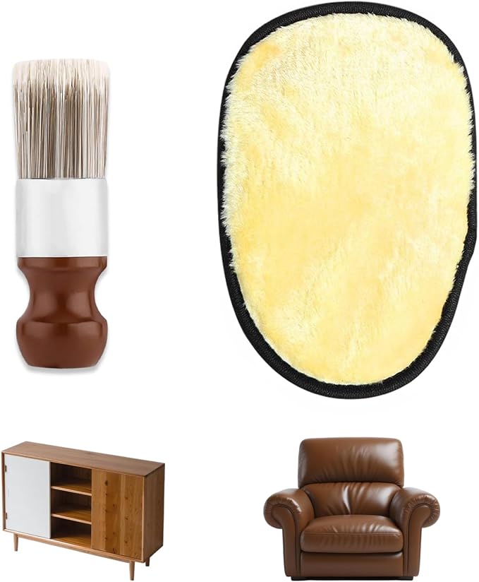 Salve Brush for Furniture, Leather&Wood Care Cleaning Brush w/Glove, Furniture by BADAO
