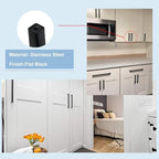 Matte Black Cabinet Pulls Kitchen Drawer Door Flat Square Bar Goldenwarm Pull - Image 8