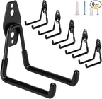 6 Pack Garage Hooks Heavy Duty, 4.9 inch Utility Steel Garage Hanger & Organizer by BuildSuperHomeByYourself