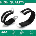 10pcs 1-3/4 Inch Stainless Steel & Rubber Coated Cushioned Insulated Cable - Image 5