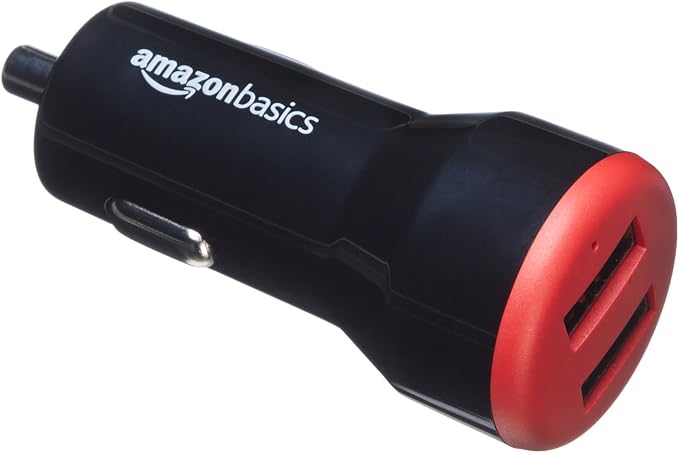 Amazon Basics 24W 2-port USB-A Car Charger by AmazonBasics