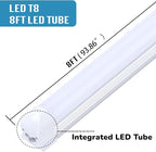 8FT LED Shop Light Fixture, Super Bright 100W 6000K Cold White 15000LM - Image 3