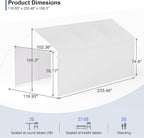 Carport 10x20 Heavy Duty Portable Garage w/Removable Sidewalls & Roll-Up Door - Image 5