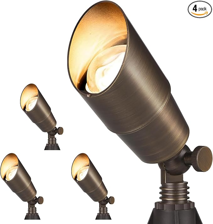 Gardencoin Solid Brass Outdoor Landscape Spotlights, 12V Heavy Duty LED Low by Gardencoin