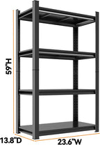 59"H Garage Shelving Heavy Duty Rack, 2400 LBS Large Capacity 4 Tier Adjustable - Image 2