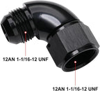 90 Degree 12AN Male to 12AN Female Swivel Full Flow Fitting Adapter Coupler - Image 2