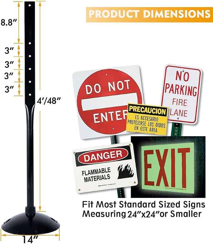 Heavy Duty Cast Iron Sign Post and Base Kit - Image 3