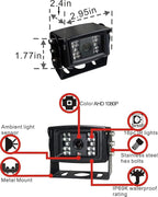 AHD 1080P 7" Reverse Rear View Backup Dual Camera System, Two Cameras - Image 5