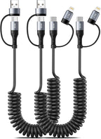 Coiled Lightning Cable 4 in 1 Multi Charging Cable 60W Fast Charging by Miger