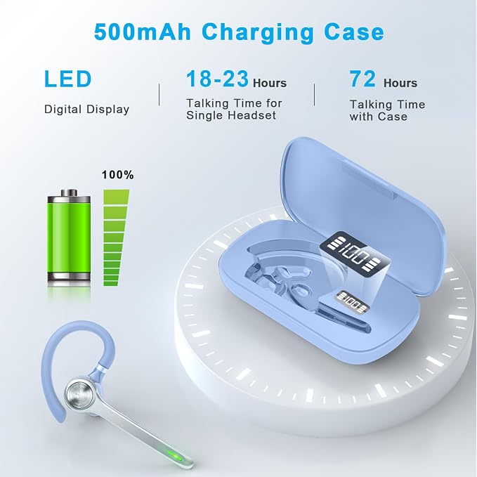 Bluetooth Headset, Wireless Bluetooth Earpiece - Image 2