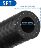 LokoCar Rubber Fuel Hose Line Push Lock 1/4" ID SAE 30R7 NBR 5ft 300PSI Black - Image 3