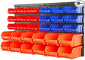 HORUSDY Wall Mounted Storage Bins Parts Rack 30PC Organizer Garage Plastic Shop by HORUSDY