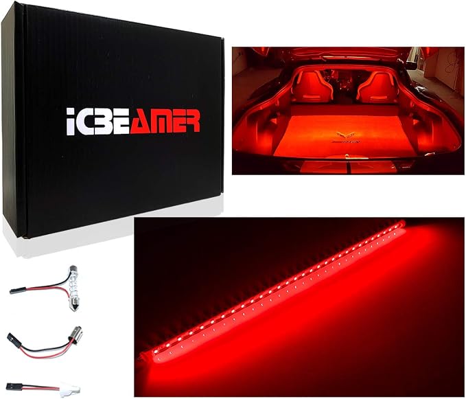 ICBEAMER 12" Red 18 SMDs 2835 LED Strip Light Universal Fit Car Trunk Cargo - Image 7