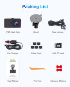 Dash Cam Front and Rear, 2.5K+1080P Dual Dash Camera - Image 7