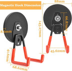 Strong Garage Magnetic Hooks, 45 lbs Pulling 3.46" Large Magnet Hooks - Image 2