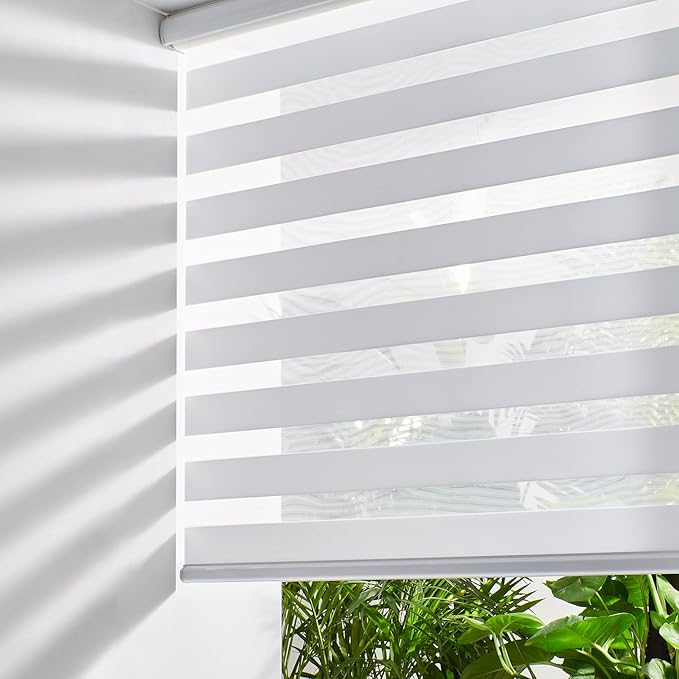 Persilux Cordless Zebra Blinds for Indoor Windows, Free-Stop Zebra Blinds by PersiluxHome