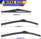3 wipers Replacement for 2014-2021 2022 2023 Nissan Rogue, Windshield Wiper - Image 2