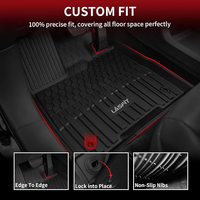 LASFIT Floor Mats for Toyota Sienna 7 Seats 2021-2025 All Weather TPE Custom - Image 3