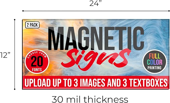 2 Pack, Personalized Magnetic Signs - Image 5