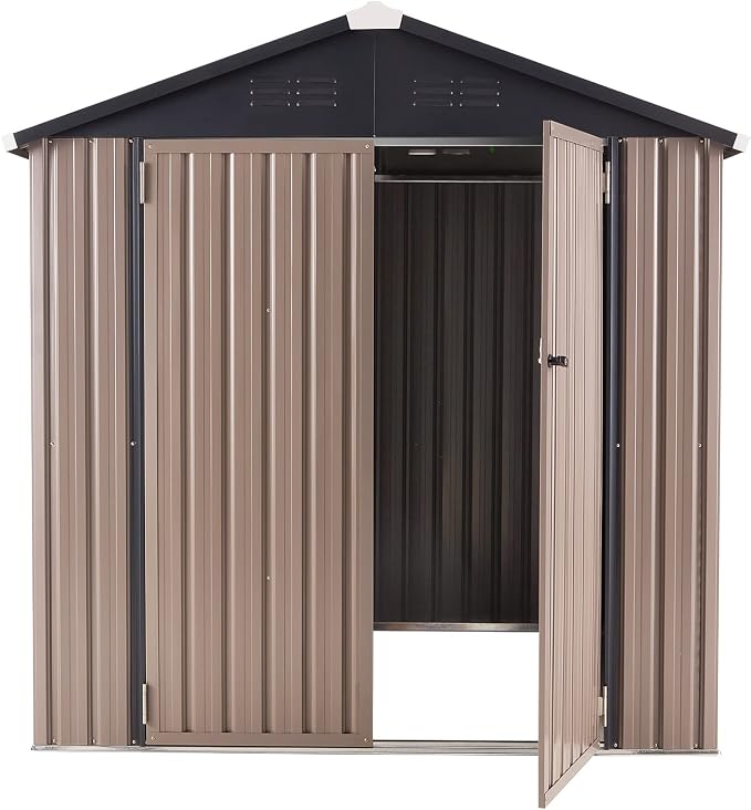 AECOJOY 6' x 6' Outdoor Storage Shed, Metal Shed - Image 7