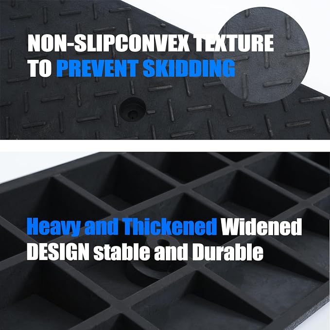 2 Pack 2.8'' Rise Rubber Curb Ramp Heavy Duty Loading Rubber Curb Ramps 3 Tons - Image 4