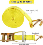 4 Pack 2 Inch Ratchet Straps Heavy Duty 20ft Tie Down Straps Ratchet - Image 2