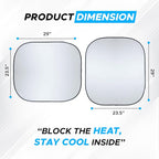 2 Piece Car Windshield Sun Shade Foldable | Durable Polyester Windshield - Image 4