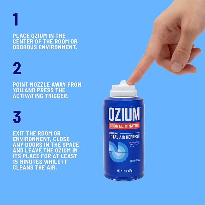 OZIUM® Air Freshener Odor Eliminator, 2oz Single Shot Total Air Refresh & Car - Image 5